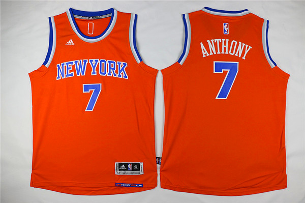 Adidas New York Knicks Youth #7 Anthony orange NBA jerseys->->Youth Jersey